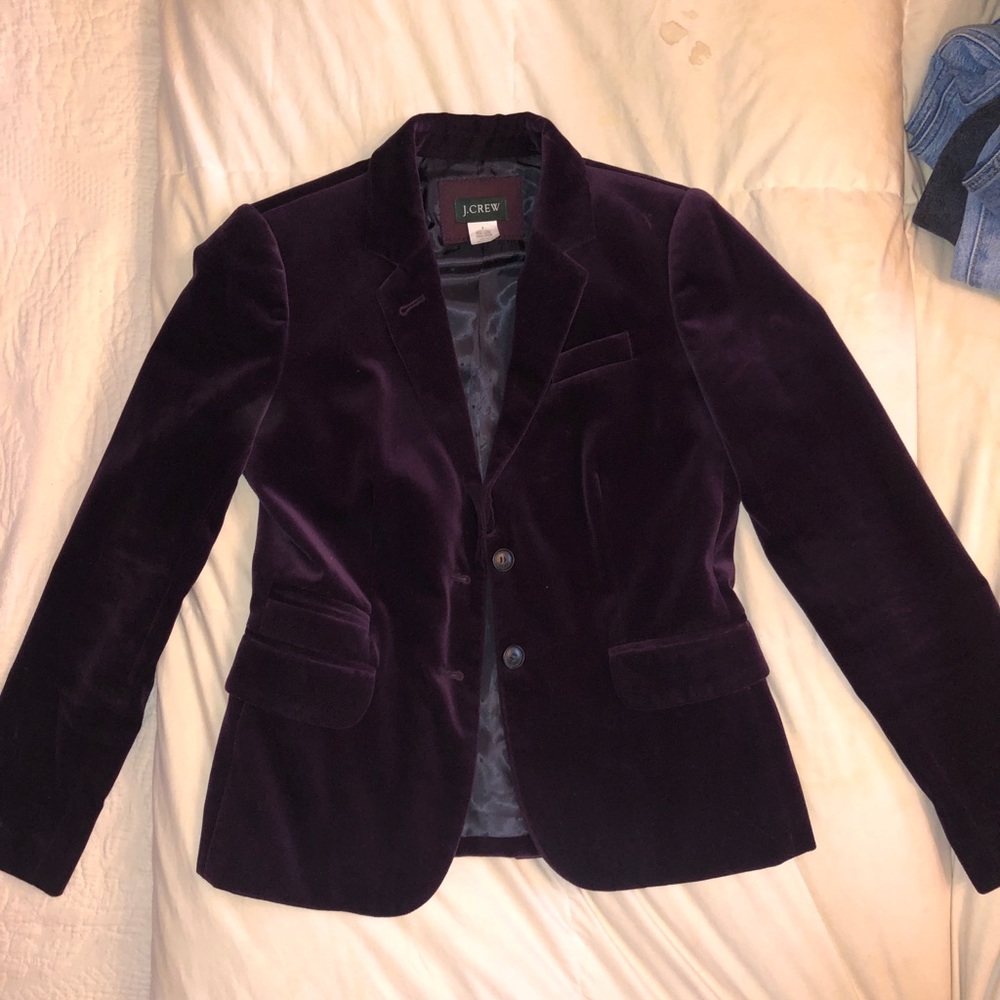 purple velvet blazer